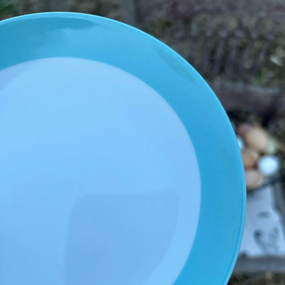 Crate&Barrel Aqua Blue White Small Plate Appetizer Saucer